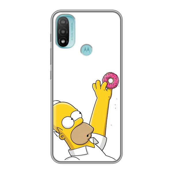Чехол с Симпсонами для Motorola MOTO E40 (VPrint) – Гомер с пончиком