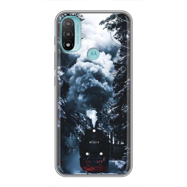 Новогодние, Праздничные Чехлы для Motorola MOTO E40 - 2024 год – Зимний поезд