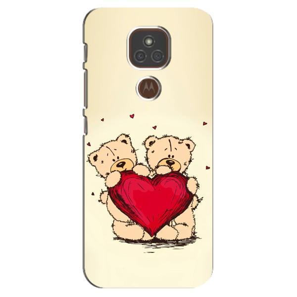 Чехлы для любимой на Мото Е7 Плюс (VPrint) – Медвежонки