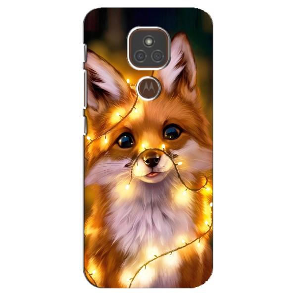 Чохли з картинкою Лисичка для Motorola MOTO E7 Plus (VPrint) – Лисичка в гірляндах