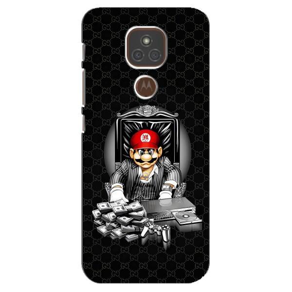 Чехлы с крутыми принтами для Motorola MOTO E7 Plus - (PREMIUMPrint) – Супер Марио