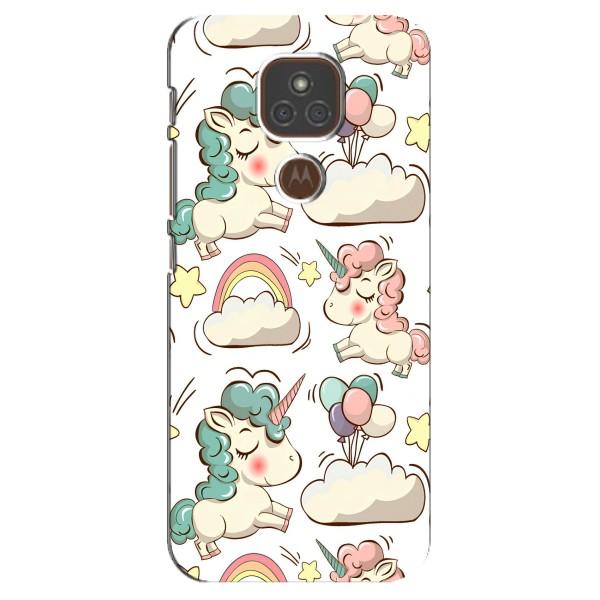 Чехол для Мото Е7 Плюс - (Единорожки - Новинки) (AlphaPrint) – Единорожки