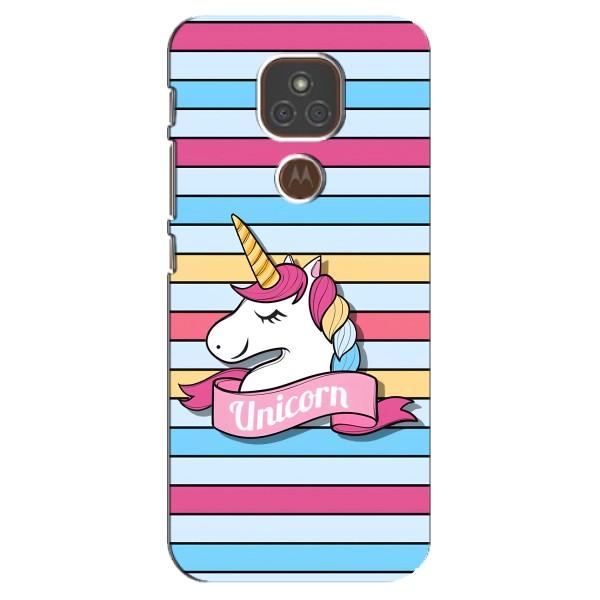Чехол для Мото Е7 Плюс - (Единорожки - Новинки) (AlphaPrint) – Unicorn
