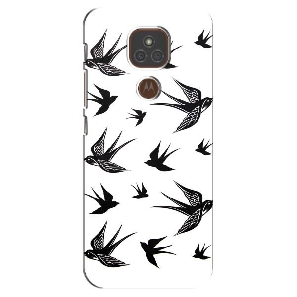 Чохол з пташками на Motorola MOTO E7 Plus (VPrint) – Ластівки