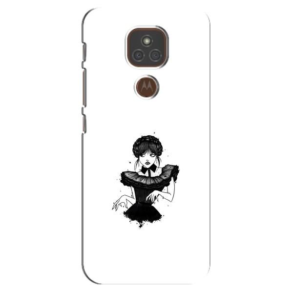 Чехлы Венсдей на Motorola MOTO E7 Plus Уэнсдей (AlphaPrint) – танец Уэнздей