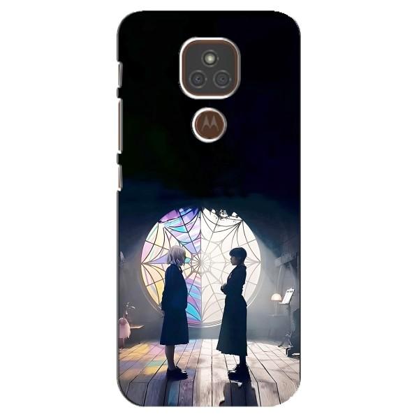 Чехлы Венсдей на Motorola MOTO E7 Plus Уэнсдей (AlphaPrint) – Уэнздей и Инид