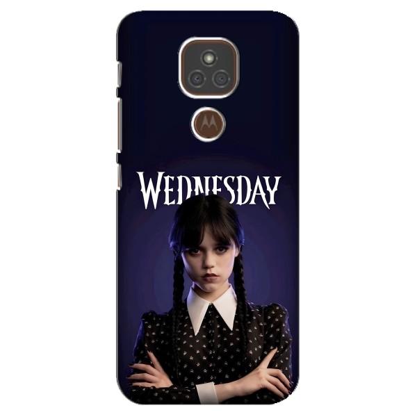 Чехлы Венсдей на Motorola MOTO E7 Plus Уэнсдей (AlphaPrint) – Wednesday