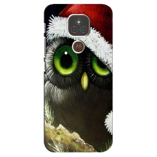 Новорічні Чохли для Моторола МОТО Е7 Плюс (VPrint) – Новорічна Сова
