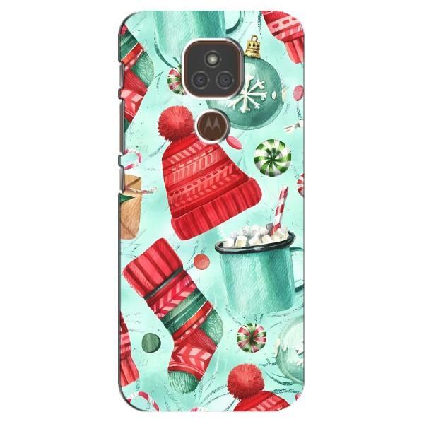 Новорічні Чохли для Моторола МОТО Е7 Плюс (VPrint) – Одяг НР