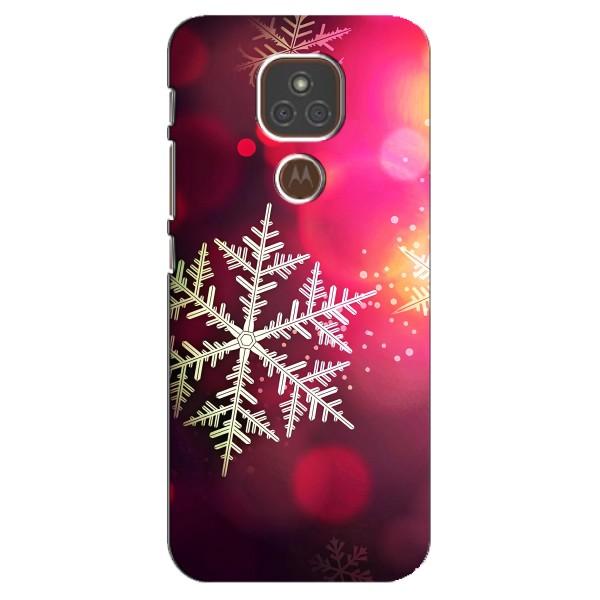 Новорічні Чохли для Моторола МОТО Е7 Плюс (VPrint) – Сніжинка