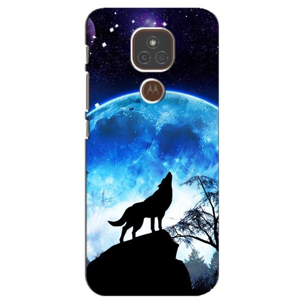 Защитные чехлы для Мото Е7 Плюс (AlphaPrint) (ХИТ продаж) ВОЛК – Волк на луну