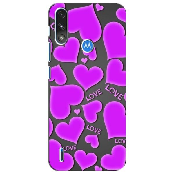 Чехлы для любимой на Моторола Мото е7і / е7 павер (VPrint) – Pink hearts