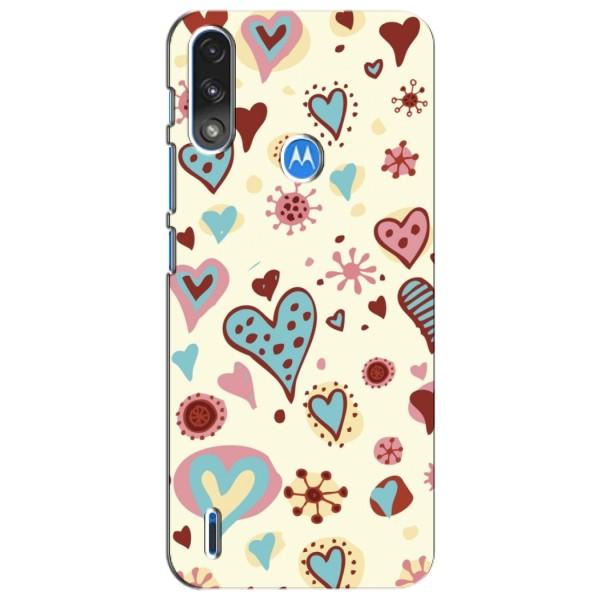 Чехлы для любимой на Моторола Мото е7і / е7 павер (VPrint) – Сердечки