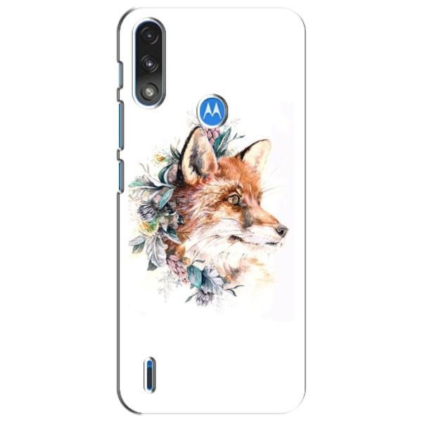 Чехлы с картинкой Лисички для Motorola Moto E7i / E7 Power (VPrint) – Лисичка в цветочках