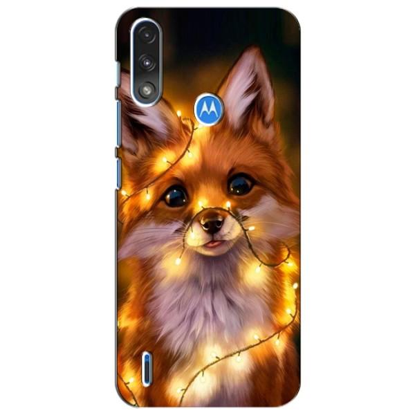 Чехлы с картинкой Лисички для Motorola Moto E7i / E7 Power (VPrint) – Лисичка в гирляндах