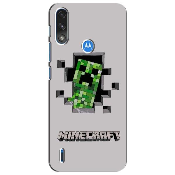 Чохол Майнкрафт на Motorola Moto E7i / E7 Power (AlphaPrint) Minecraft – кріпер Майнкрафт