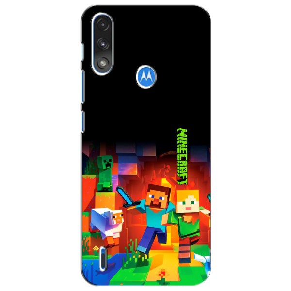 Чехлы для Motorola MOTO E7i / E7 Power (Персонажи Майн Крафт) – Герой Майнкрафт