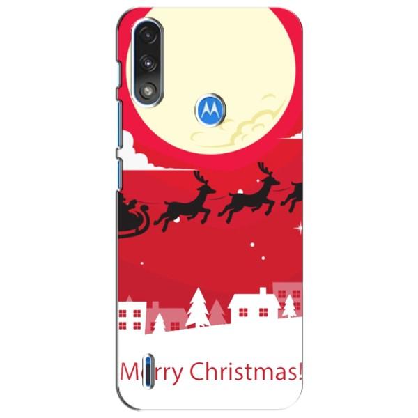 Рождественские Чехлы для Motorola Moto E7i / E7 Power (VPrint) – Санта с оленями