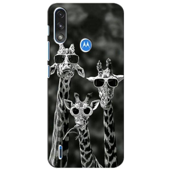 Силіконовий чохол з КАРТИНКАМИ літо для Motorola Moto E7i / E7 Power (AlphaPrint) – Жирафи в окулярах
