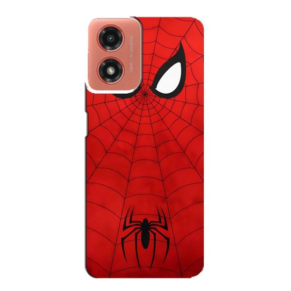 Чехол с человеком пауком для Motorola MOTO G04 - (AlphaPrint) – Паук (Марвел)