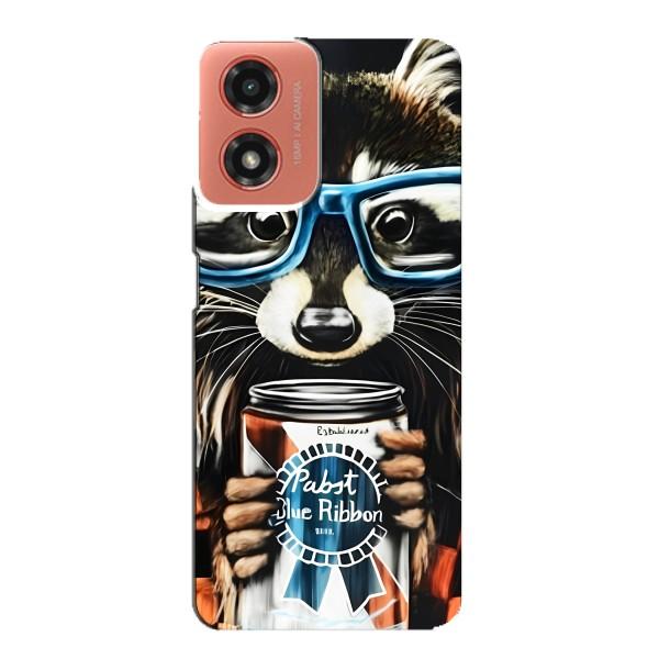 Чохол з принтом для Моторола МОТО G04 - (Прикольні) (AlphaPrint) – Єнот з банкою