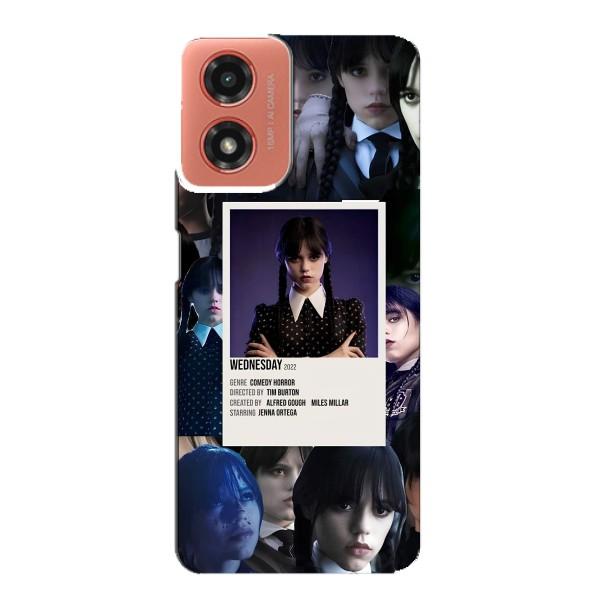 Чохли Венсдей на Motorola MOTO G04 Уенсдей (AlphaPrint) – колаж Венздей