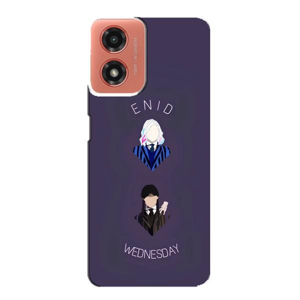 Чохли Венсдей на Motorola MOTO G04 Уенсдей (AlphaPrint) – Венздей і подруга