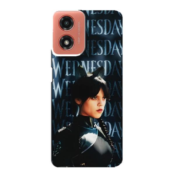 Чохли Венсдей на Motorola MOTO G04 Уенсдей (AlphaPrint) – Венздей кішка