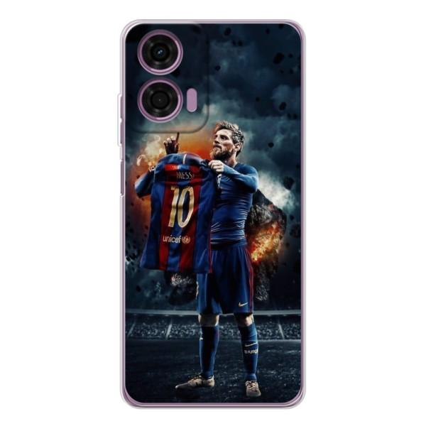 Чехол Месси футболист для Motorola Moto G05 – Месси с футболкой