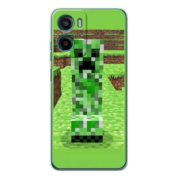 Чехлы для Motorola Moto G05 (Персонажи Майн Крафт) – Крипер 2
