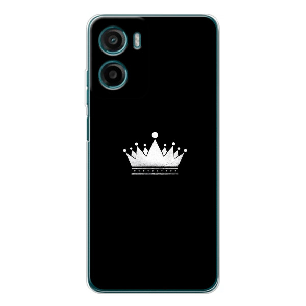 Чехол (Корона на чёрном фоне) для Motorola Moto G06 Power – Белая корона