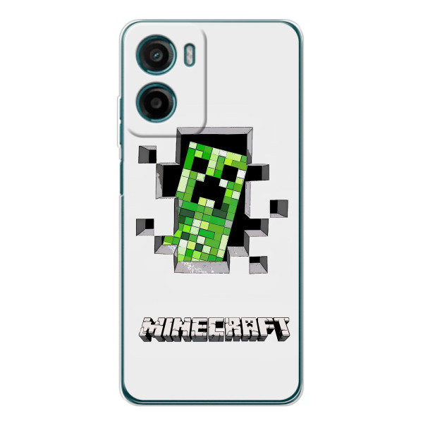 Чехол Майнкрафт на Motorola Moto G06 Power (AlphaPrint) Minecraft – крипер Майнкрафт