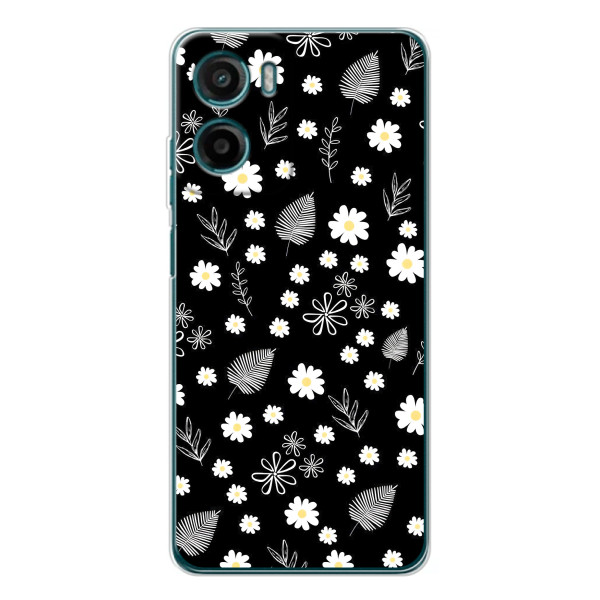 Чохли з тематикою "КВІТИ" на Motorola Moto G06 Power – цвітіння на чорному