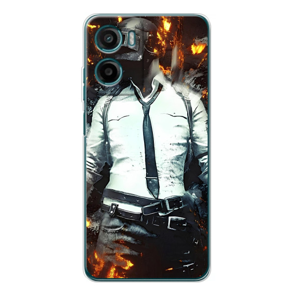 Силиконовый чехол с картинкой "Герой Pubg" на Motorola Moto G06 – Man Пубг
