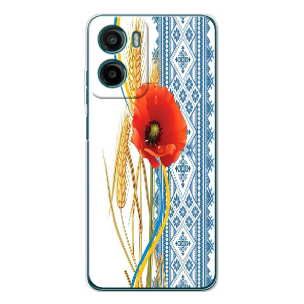 Силіконовый Чохол на Motorola Moto G06 з картинкой Вишиванки – Вишиванка з квіткою