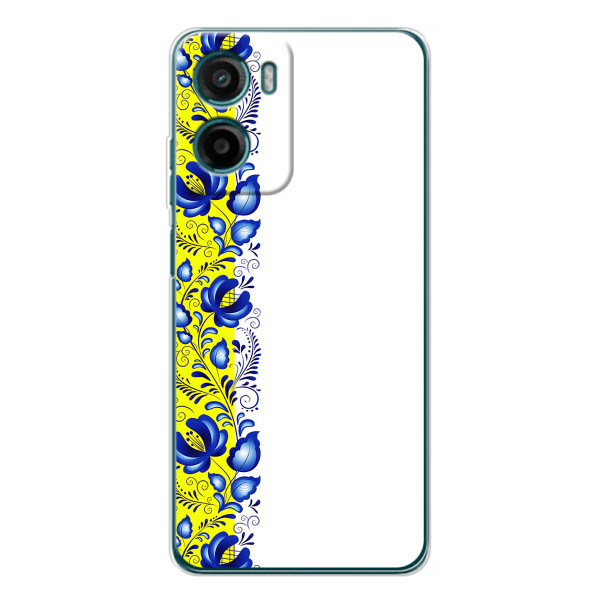 Силіконовый Чохол на Motorola Moto G06 з картинкой Вишиванки – Жовто-біла вишиванка