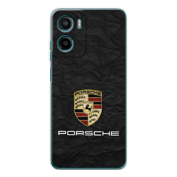 Чехол с авто Порше для Motorola Moto G06 – Логотип Порше