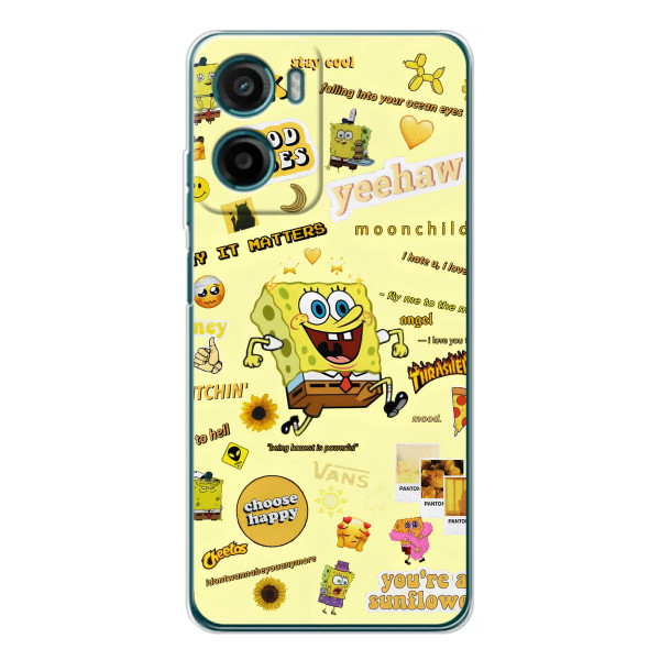 Силіконовий чохол Спанч Боб на Motorola Moto Г06 – Спанч Боб біжить