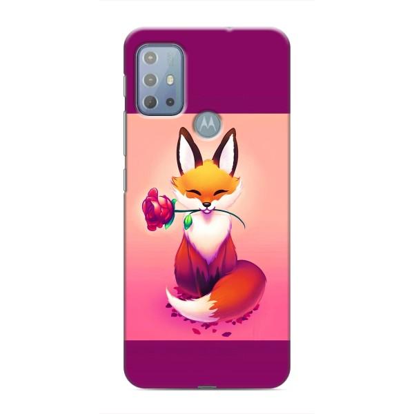 Чохли з картинкою Лисичка для Motorola MOTO G10 (VPrint) – Лиса з трояндою