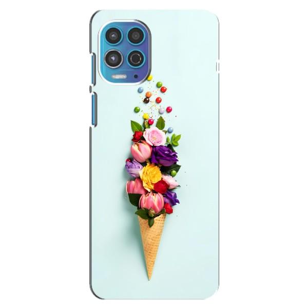 Чехлы с тематикой "ЦВЕТЫ" на Motorola MOTO G100 – Цветок-мороженное