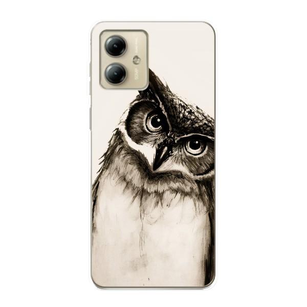 Чехол с птицами на Motorola MOTO G14 (VPrint) – Сова