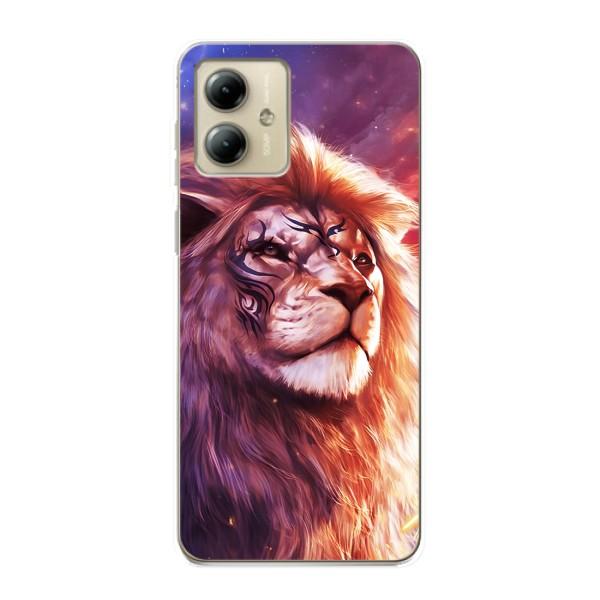 Чехол со Львом для Motorola MOTO G14 (VPrint) – Красочный Лев