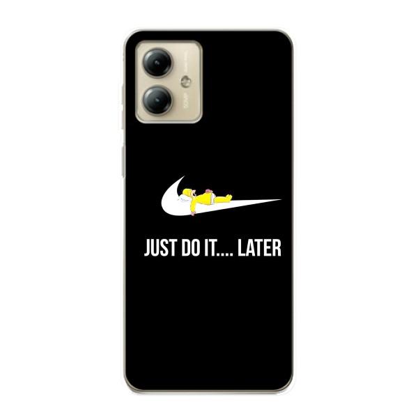 Чехол с логотипом Найк на Motorola MOTO G14 – Nike just do it