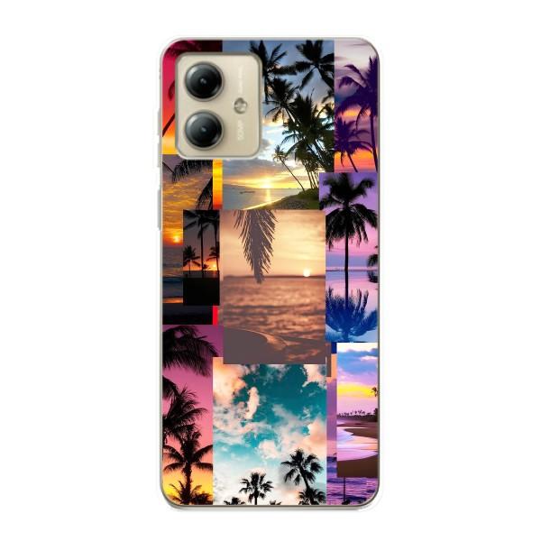 Силиконовый чехол с КАРТИНКАМИ лето для Motorola MOTO G14 (AlphaPrint) – Летний отпуск