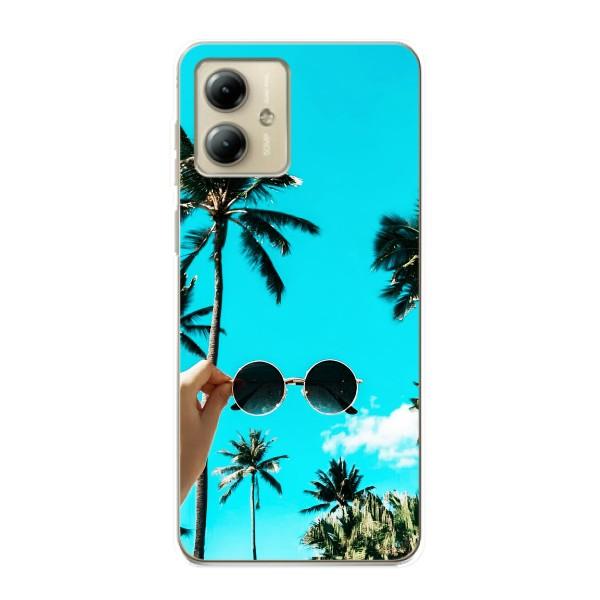 Силиконовый чехол с КАРТИНКАМИ лето для Motorola MOTO G14 (AlphaPrint) – Взгляд лето