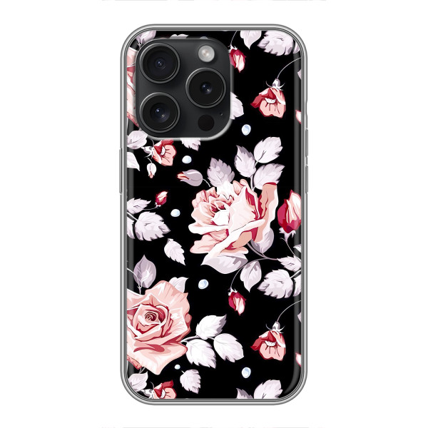Чехлы с Цветами для Motorola Moto G15 Power (VPrint) – Цветочки на черном