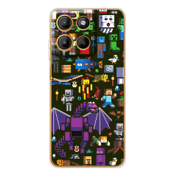 Чехол Майнкрафт на Motorola Moto G15 Power (AlphaPrint) Minecraft