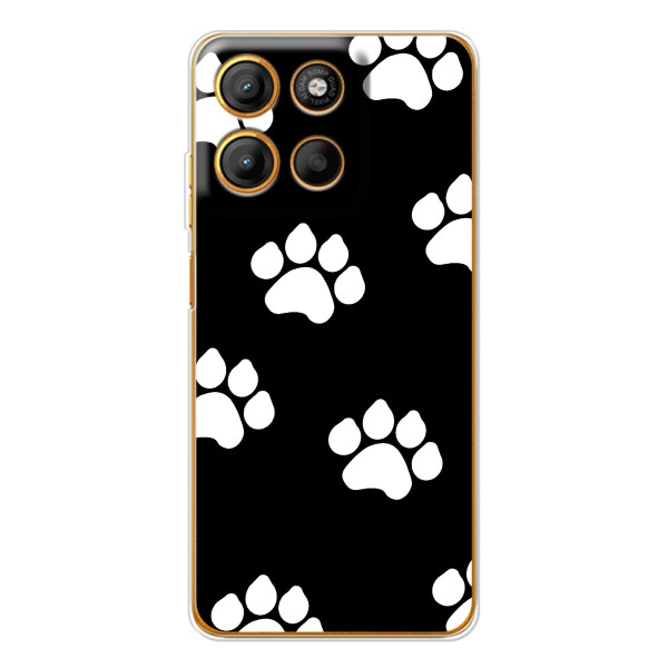 Бампер для Motorola Moto G15 Power с картинкой "Песики" – Следы собак