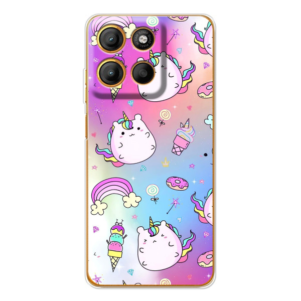 Чехол Unicorn на Motorola Moto G15 Power – Радуга и Единорог