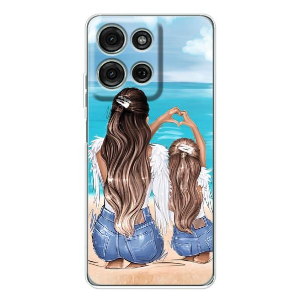 Чехол с печатью для Motorola Moto G15 - (Мама с ребенком) (AlphaPrint) – Мама с доченькой